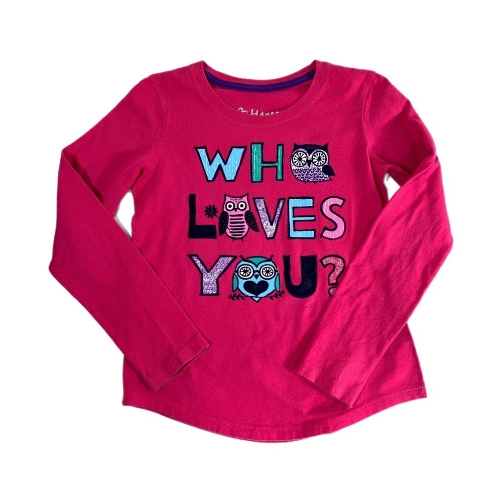 Hanes Kid’s “ Who Loves You?” Owls Long Sleeve Tee